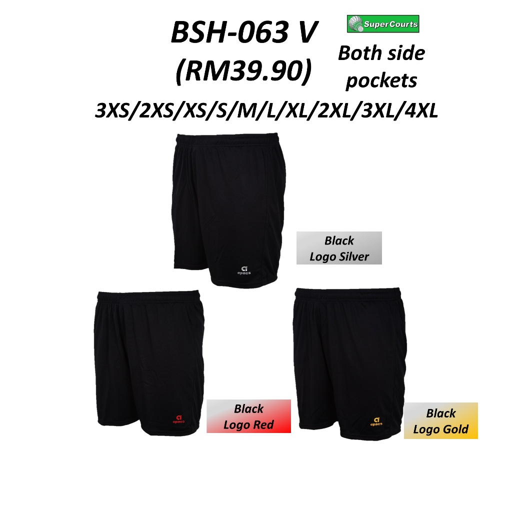 Apacs 100% Polyester High Quality 2 Pockets Sport Badminton Short Pants ...