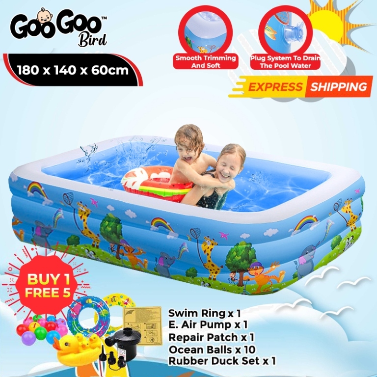 GooGoo Bird 1.8M 3 Layer Inflatable Swimming Pool Beach Crab Cartoon ...