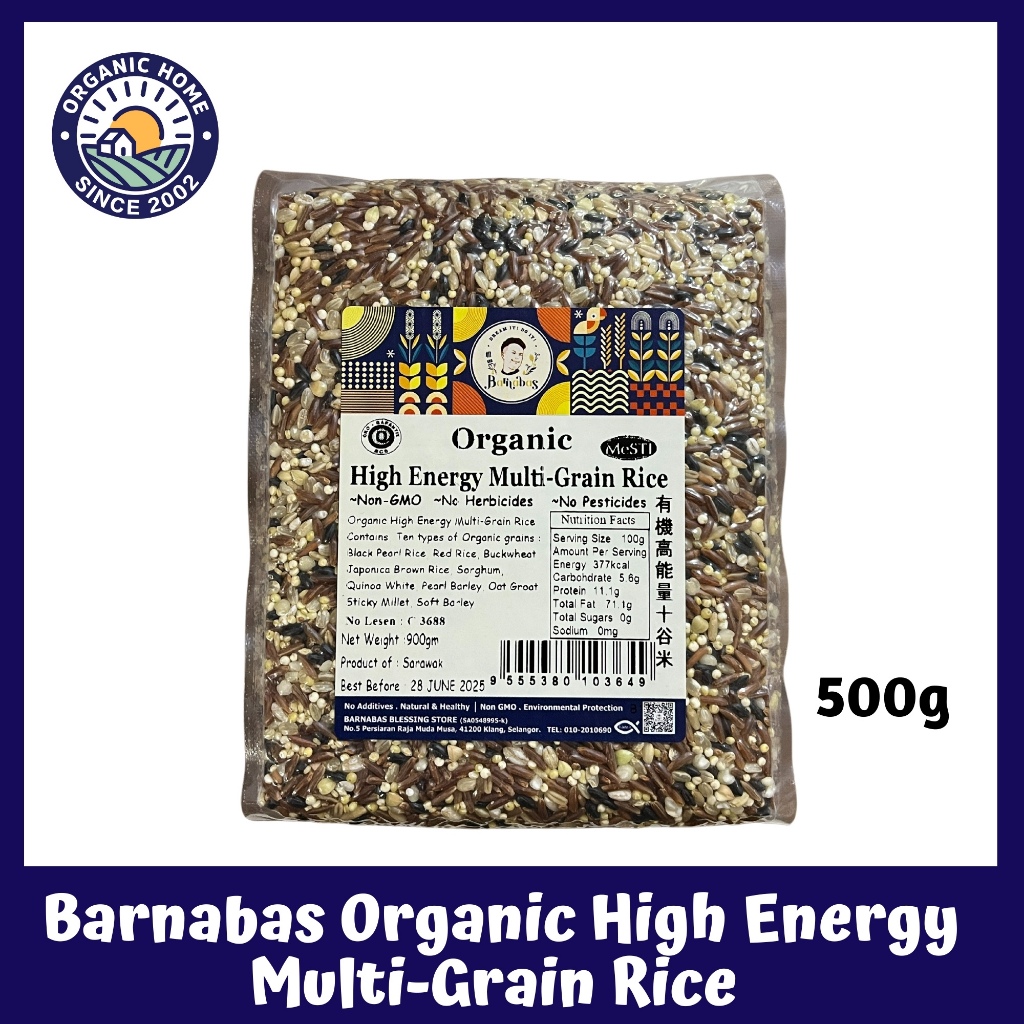 Barnabas Organic High Energy Multi-Grain Rice 有机高能量十谷米 - 900G | Shopee ...