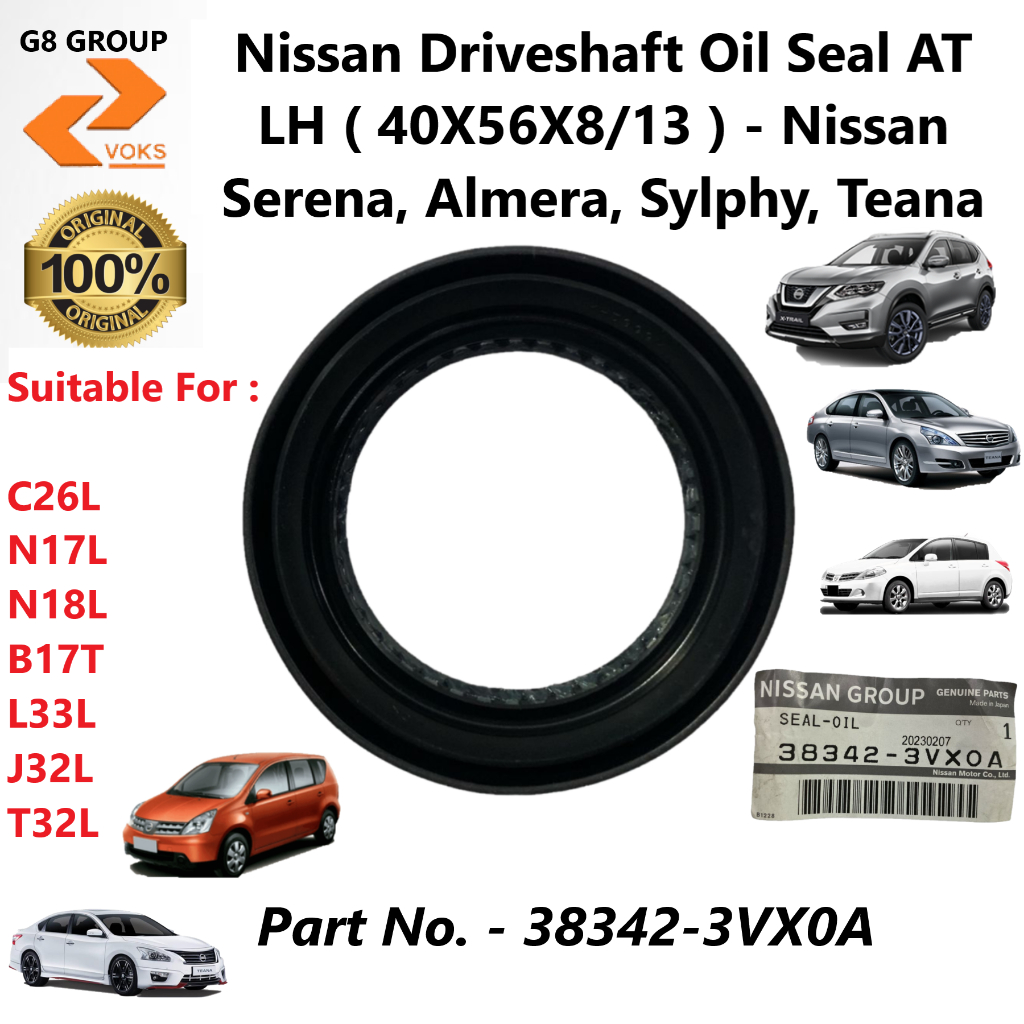 Nissan Driveshaft Oil Seal AT LH ( 40X65X8/13 ) - Nissan Serena, Almera ...