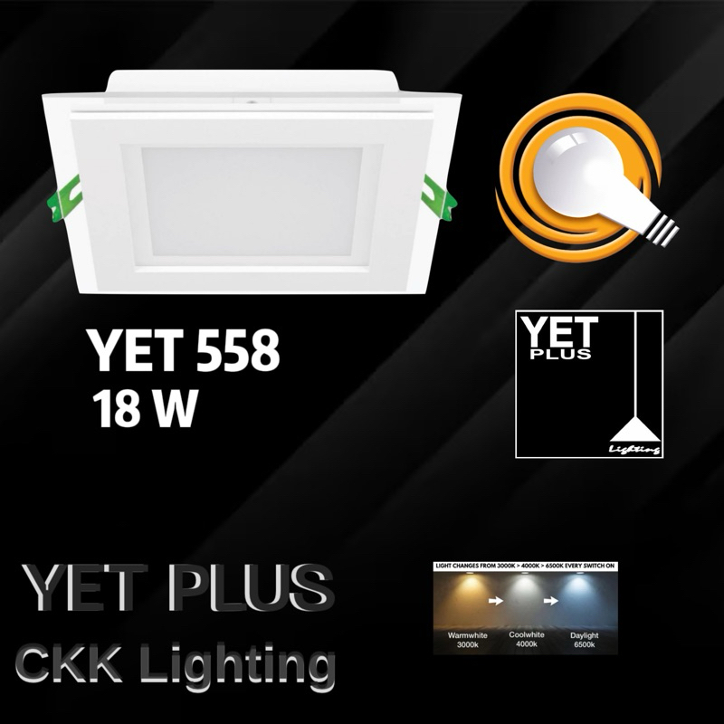 YET 558 18W 6 INCH SIRIM LED DOWNLIGHT SQUARE (DAYLIGHT , WARM WHITE ...