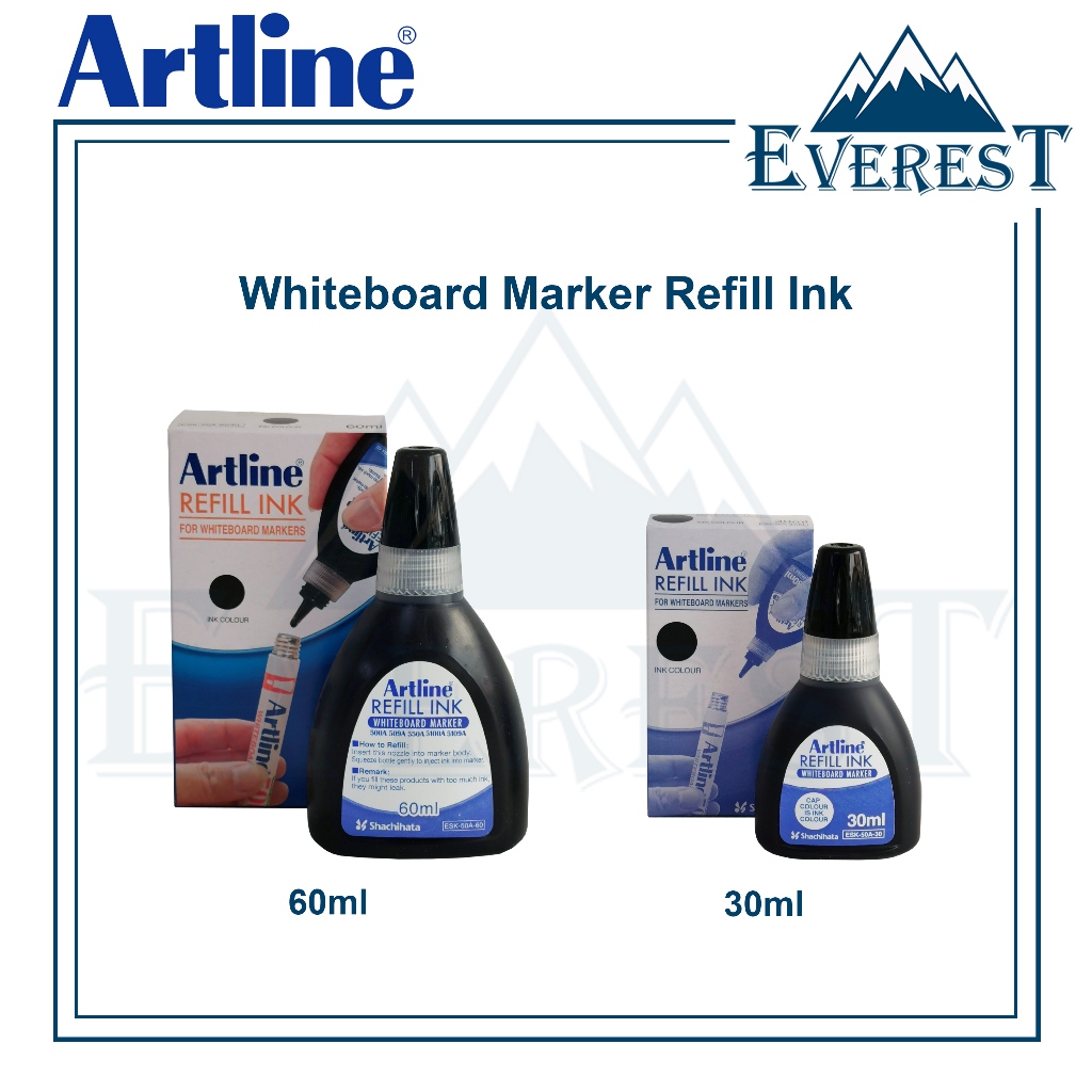Artline Whiteboard Marker Refill Ink 30ml / 60ml (1btl) | Shopee ...