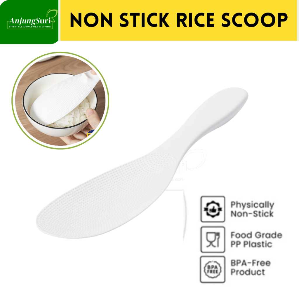 Rice Scoop Non Stick Plastic Food Grade Senduk Nasi Tidak Melekat Ladle ...