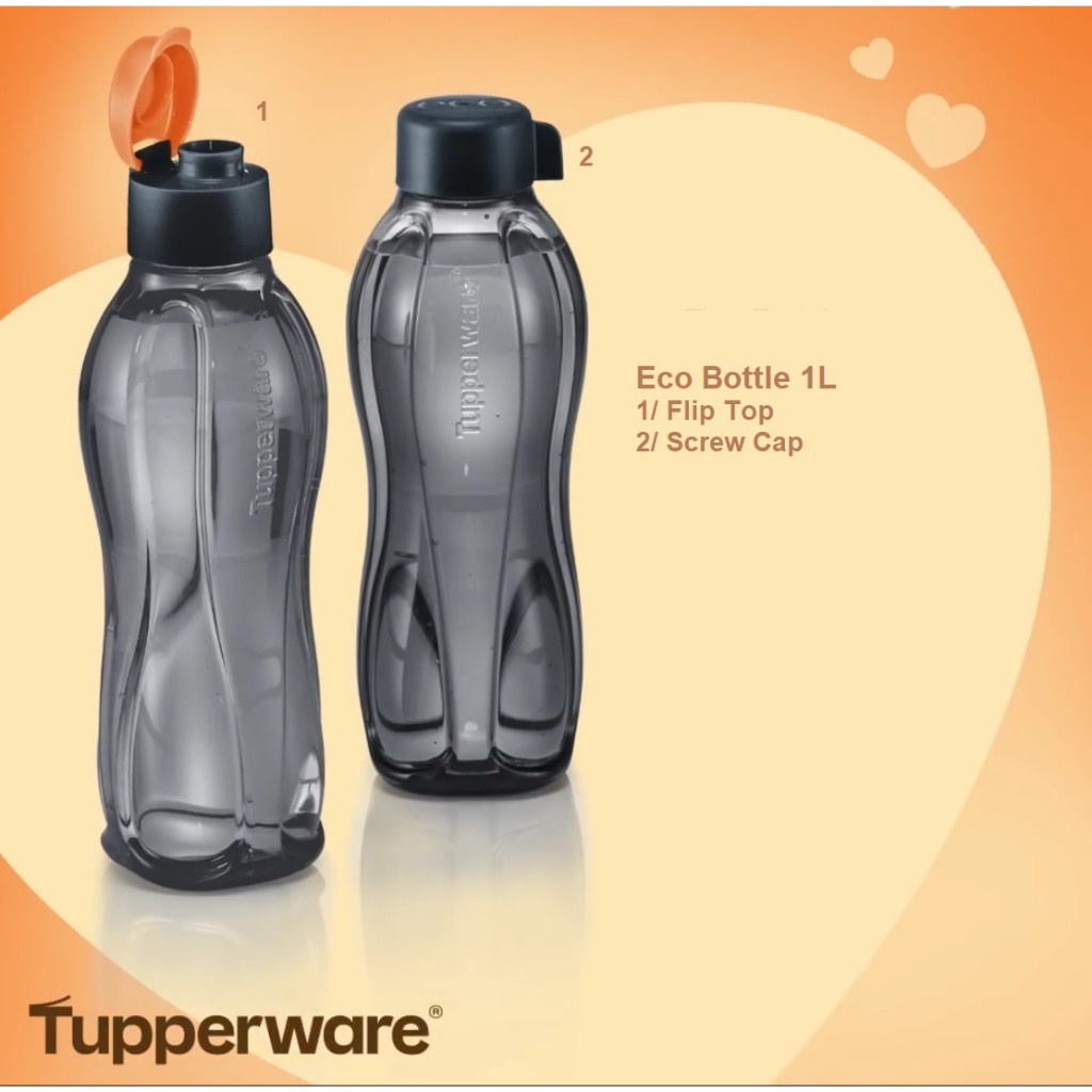 Tupperware Eco Bottle 1L (1) Flip Top Cap (1) or Screw Cap (1) | Shopee ...