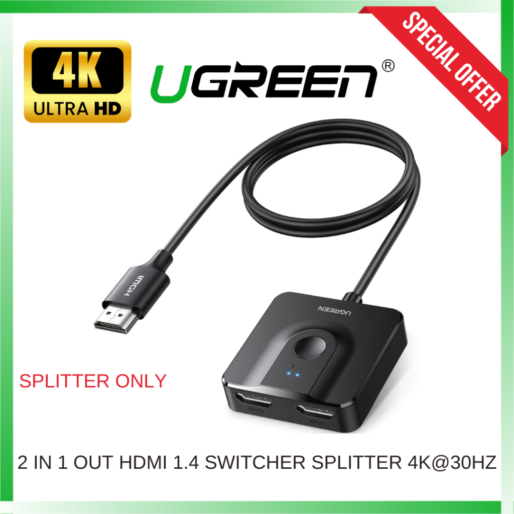 UGREEN BIDIRECTIONAL 2 IN 1 OUT HDMI 1.4 SWITCH SWITHCHER SPLITTER 4K x 2K 30HZ for PS4 Xbox