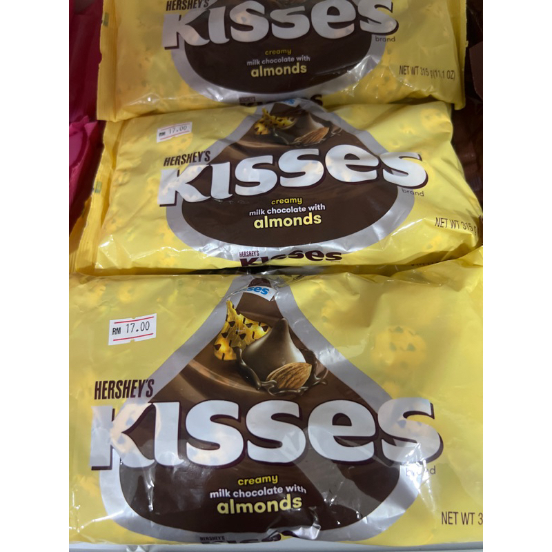 Kisses Creamy Milk chocolate with ALMONDS Shopee Philippines
