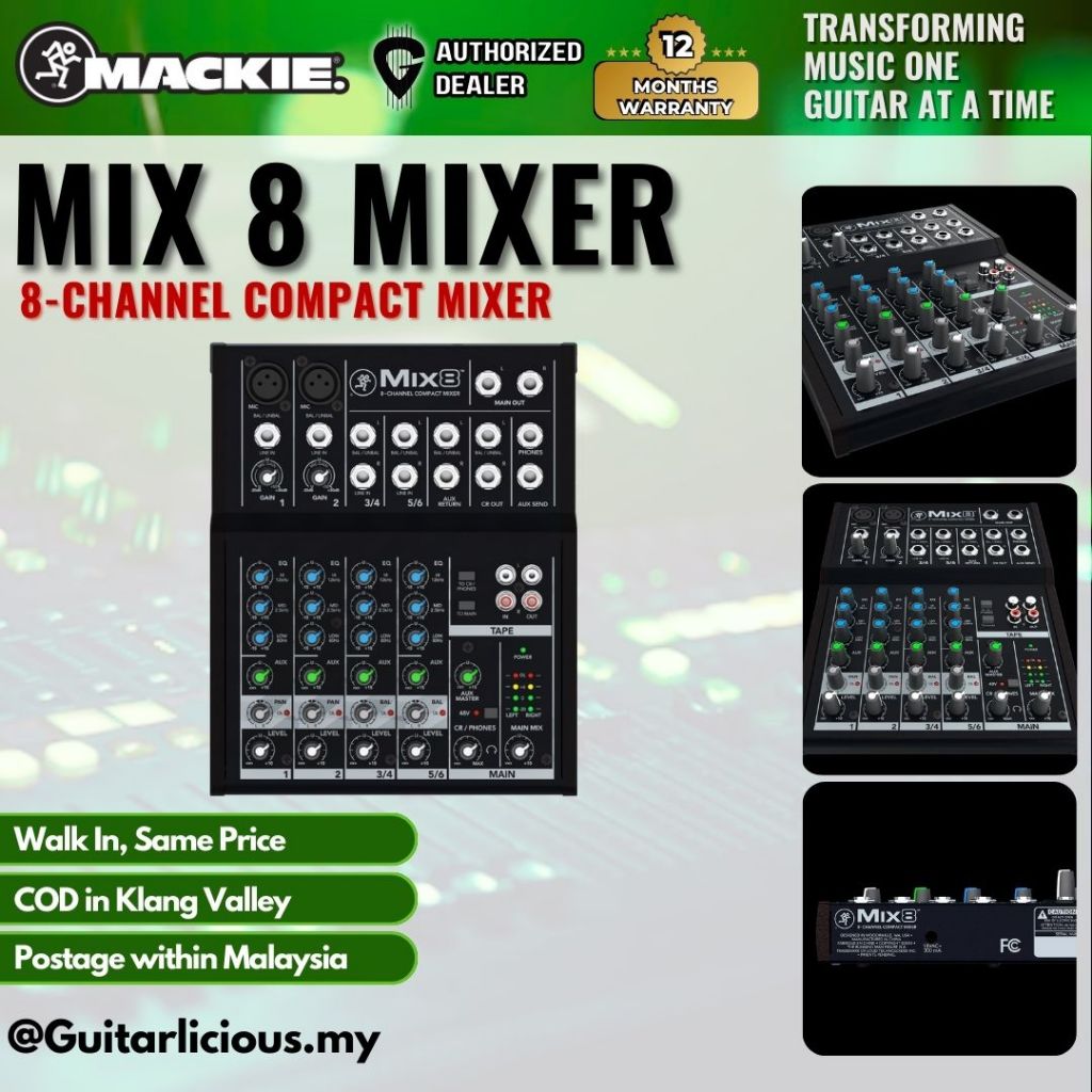 Mackie Mix8 8-channel Compact Mixer ( Mix-8 / MIX8 ) | Shopee Philippines