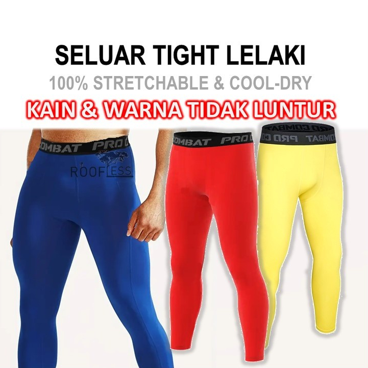 ROOFLESS Seluar Tight Lelaki Bola Tight Pant Man Pro Combat Tight ...