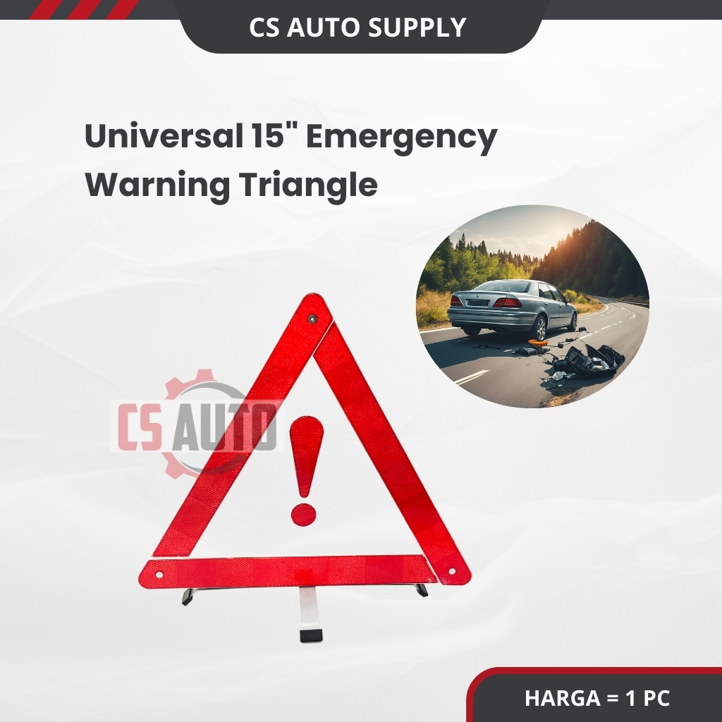 Large 15" Universal Emergency Hazard Warning Reflector Triangle Car