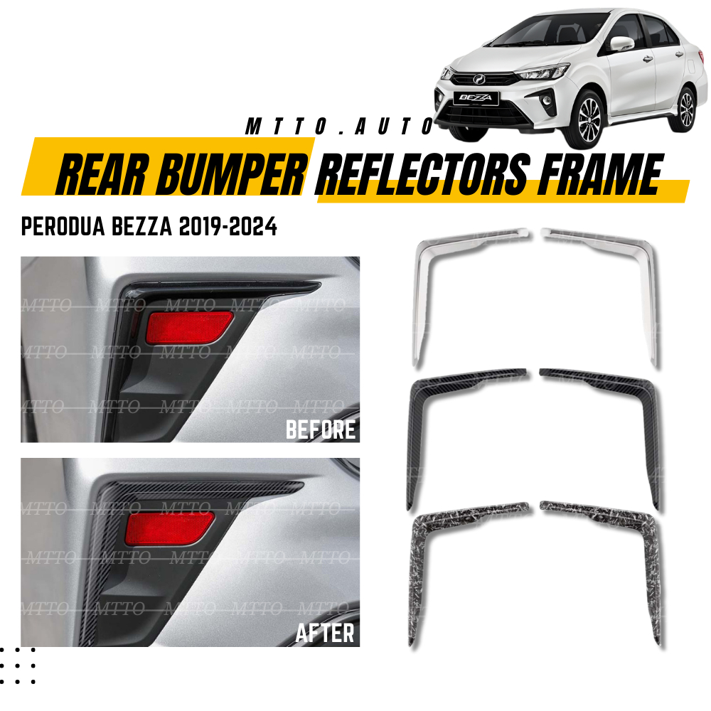 MTTO Perodua Bezza 2019-2024 Exterior Car Rear Bumper Fog Reflectors ...