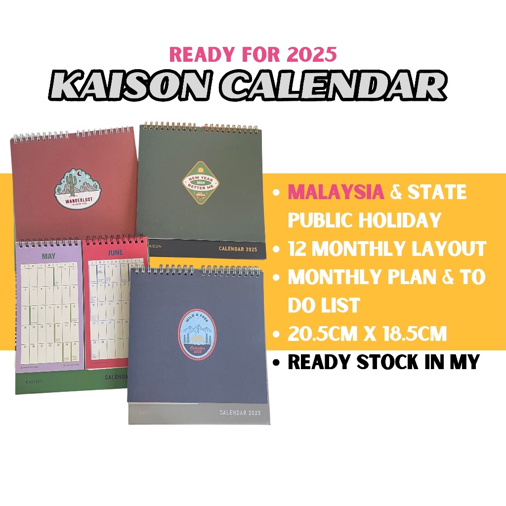 04 KAISON Table Desk Calendar 2025 / Public Holiday Date / Student Work