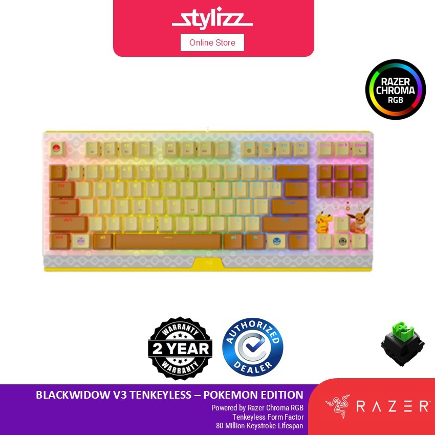 Razer Blackwidow V3 Tenkeyless POKEMON EDITION Mechanical Gaming ...