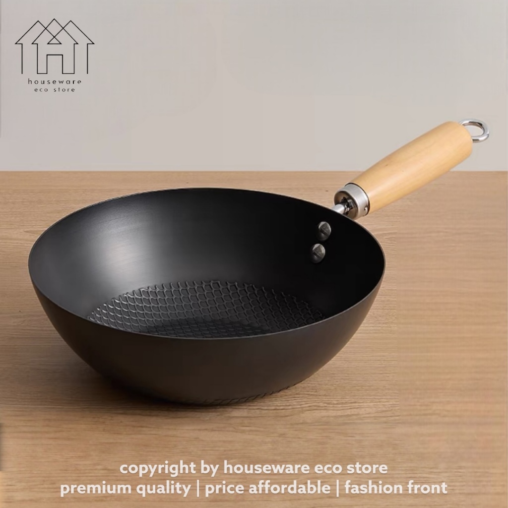 Japanese Iron Pan Household Wok Non-Stick Pan Uncoated Flat Bottom ...