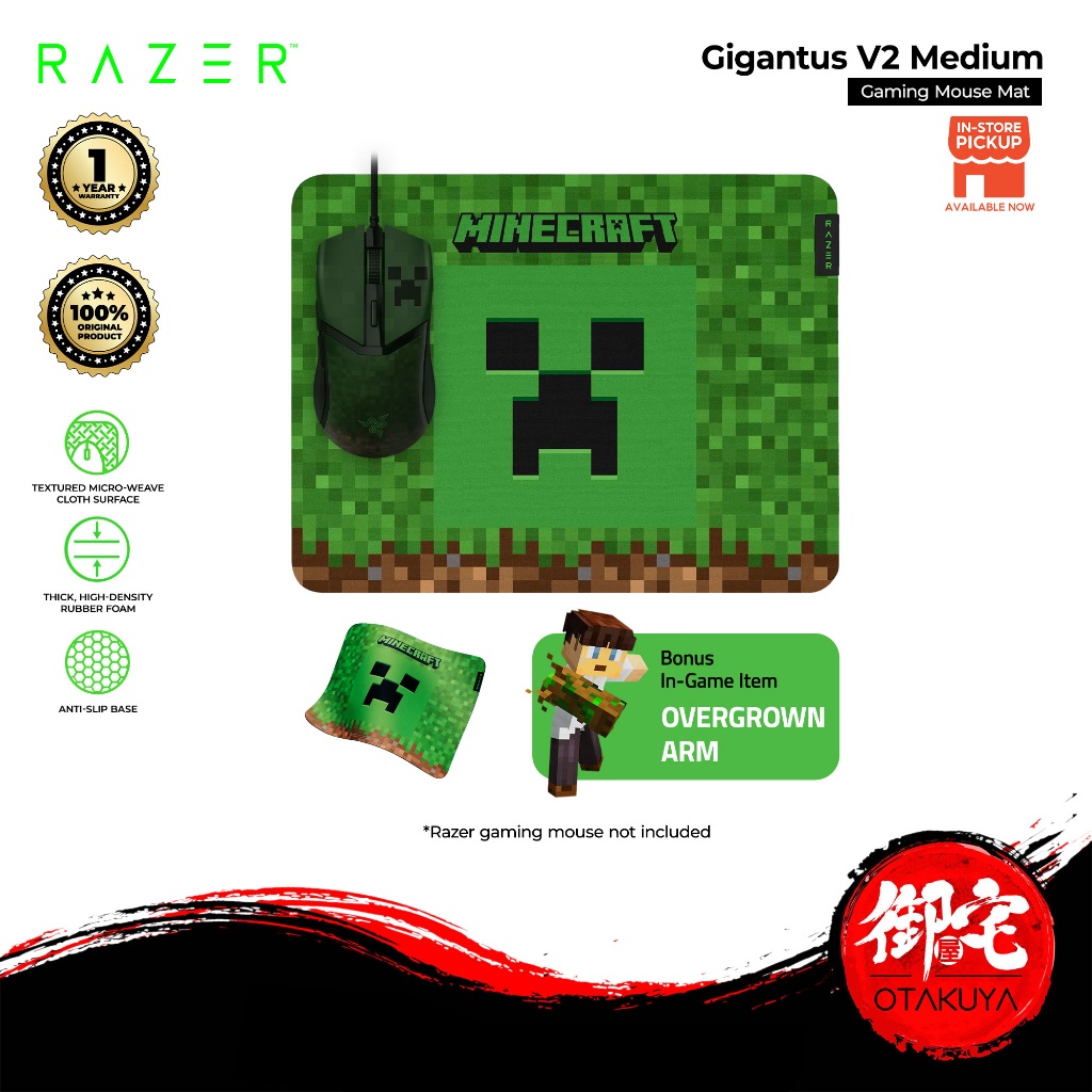 RAZER Gigantus V2 Gaming Mouse Mat Minecraft Edition | Shopee Philippines
