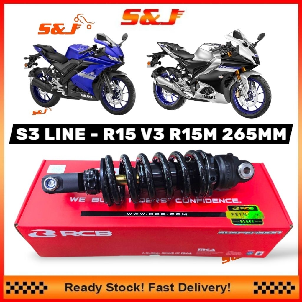 RCB S3 LINE R15 R15 V3 R15M 265MM MONOSHOCK SUSPENSION RCB BLACK ...