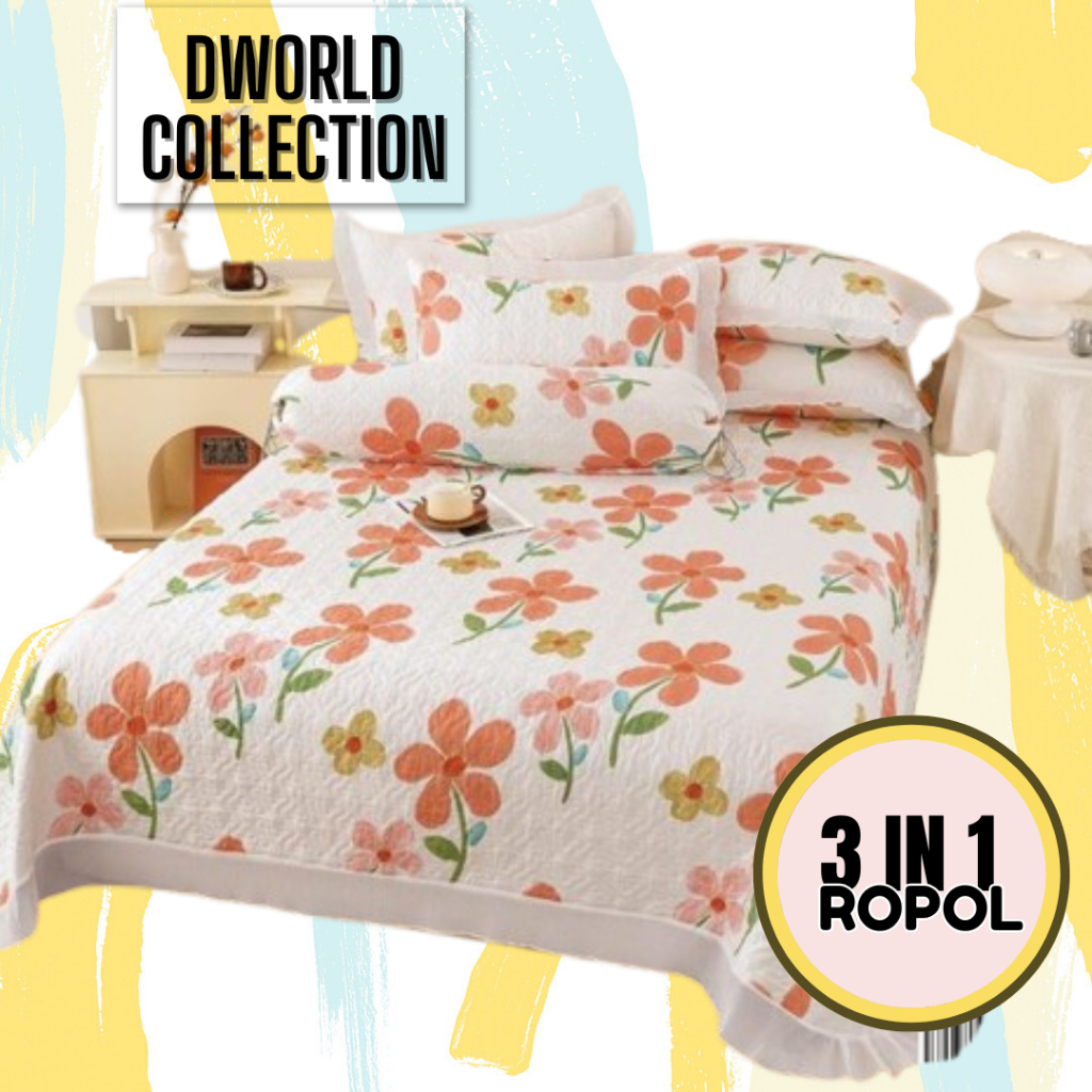 CADAR ROPOL PATCHWORK 3IN1 QUEEN SIZE 1200TC BEDCOVER PATCHWORK ...