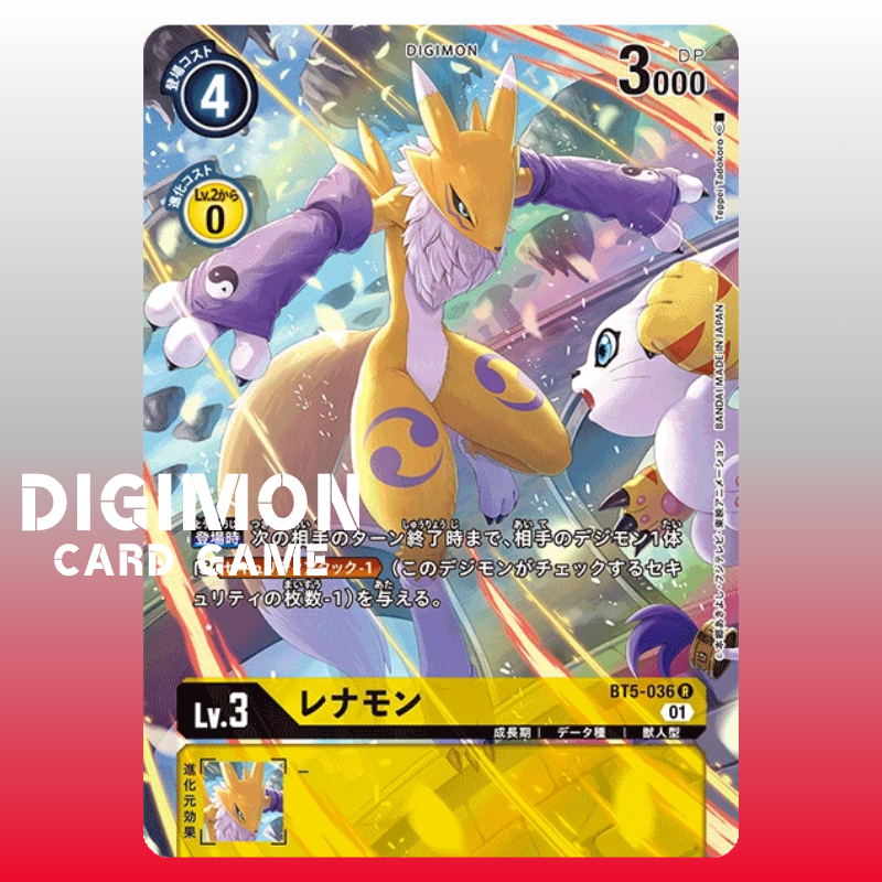 Digimon Card BT5-036 R Renamon Japanese TCG Yellow | Shopee Philippines