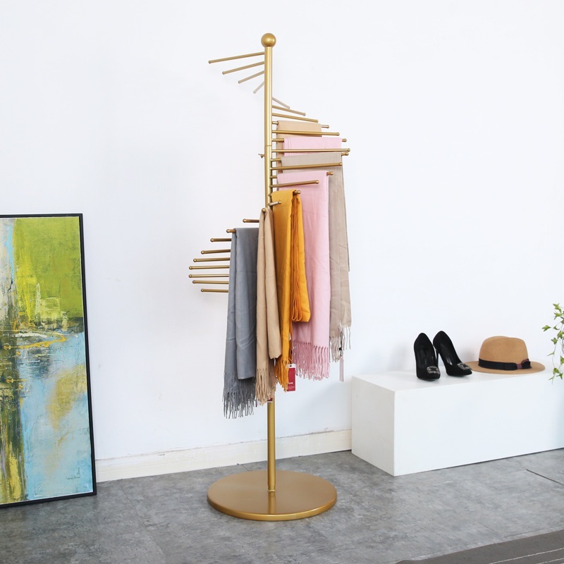 Rak Hijab Rak Tudung Spiral Iron Scarf Rack 螺旋铁围巾架 Floor Display Shelf ...
