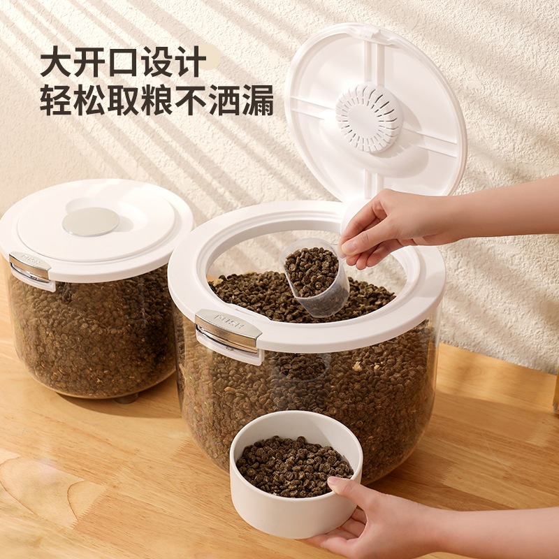 Pet food storage container for cats, pressdown dog food sealed
