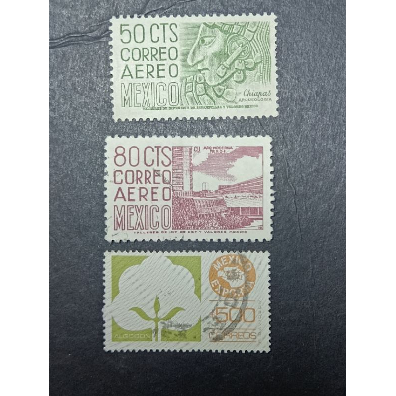 R03 Mexico postage stamps 3 different mixed used | Shopee Philippines