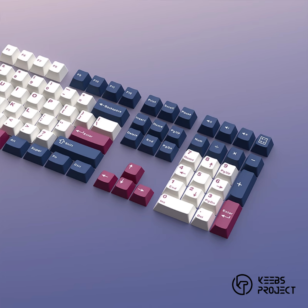 KEEBS BLUE ROSE PBT Doubleshot Cherry Profile Keebs Project Keycap Set ...
