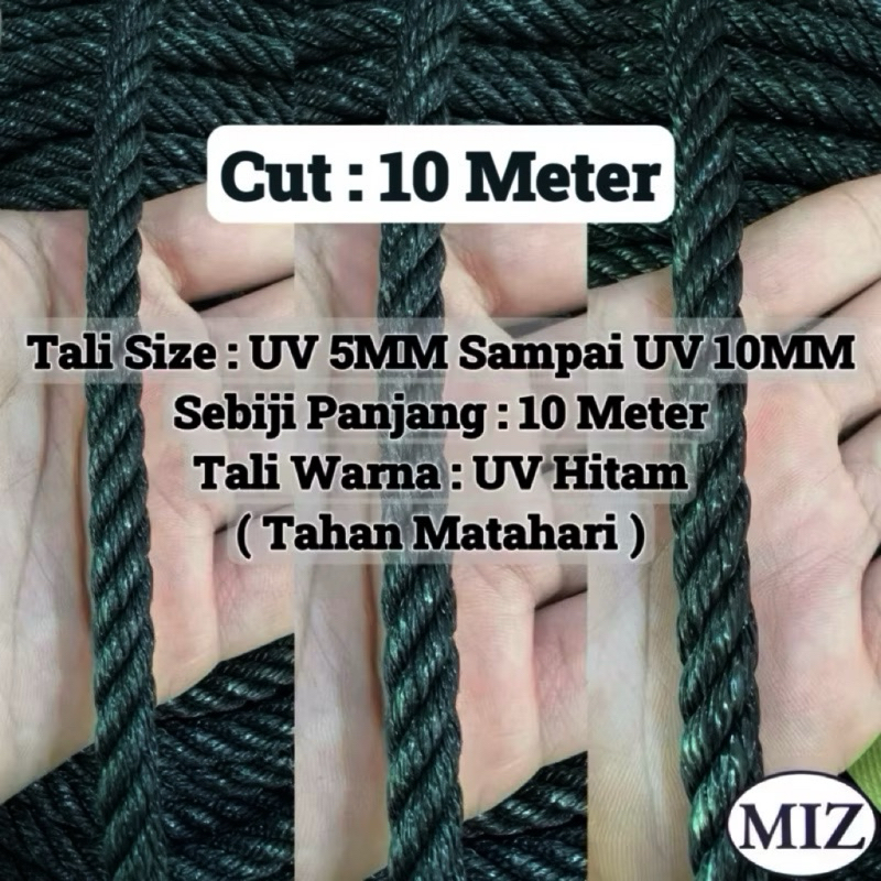 Cut : 5MM 6MM 7MM 8MM 9MM 10MM x 10Meter UV PE Rope Trawl Sea Rope ...