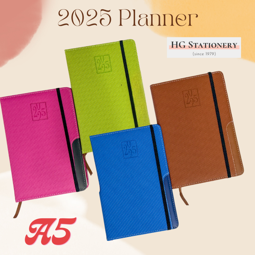 A5 Size 2025 PVC Embroidered Cover Planner Journal Diary Calendar with ...