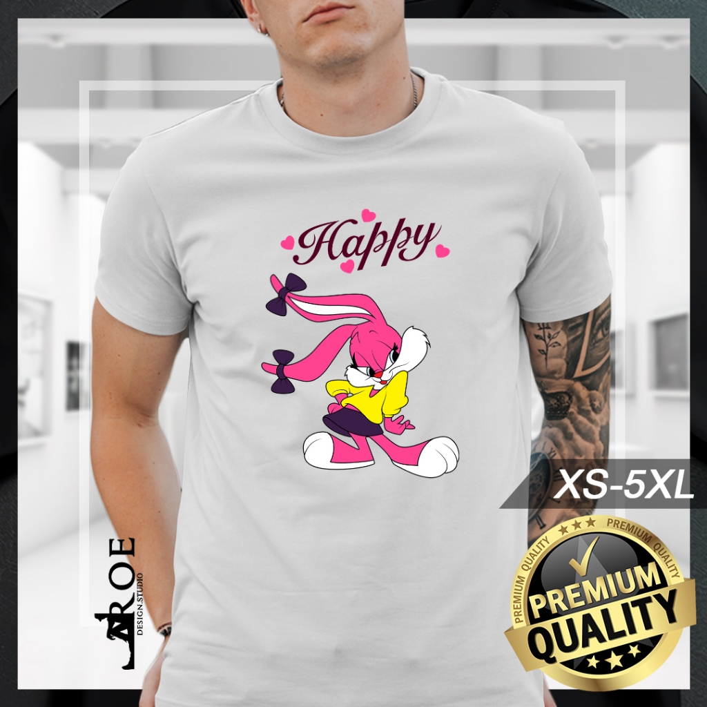 Baju Tshirt RABBIT HAPPY Unisex + Plus Size | Shopee Philippines
