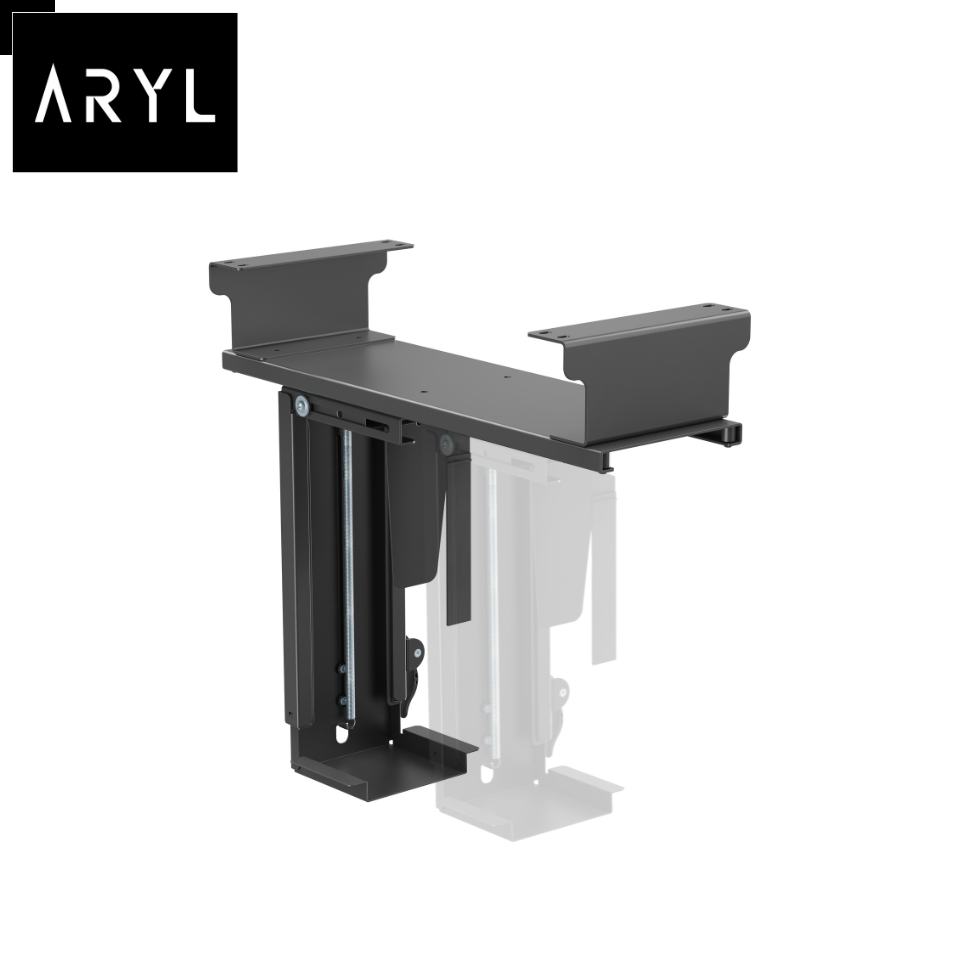 the ArylTM Under-Desk CPU Mount with Sliding Track & Track Spacer ...