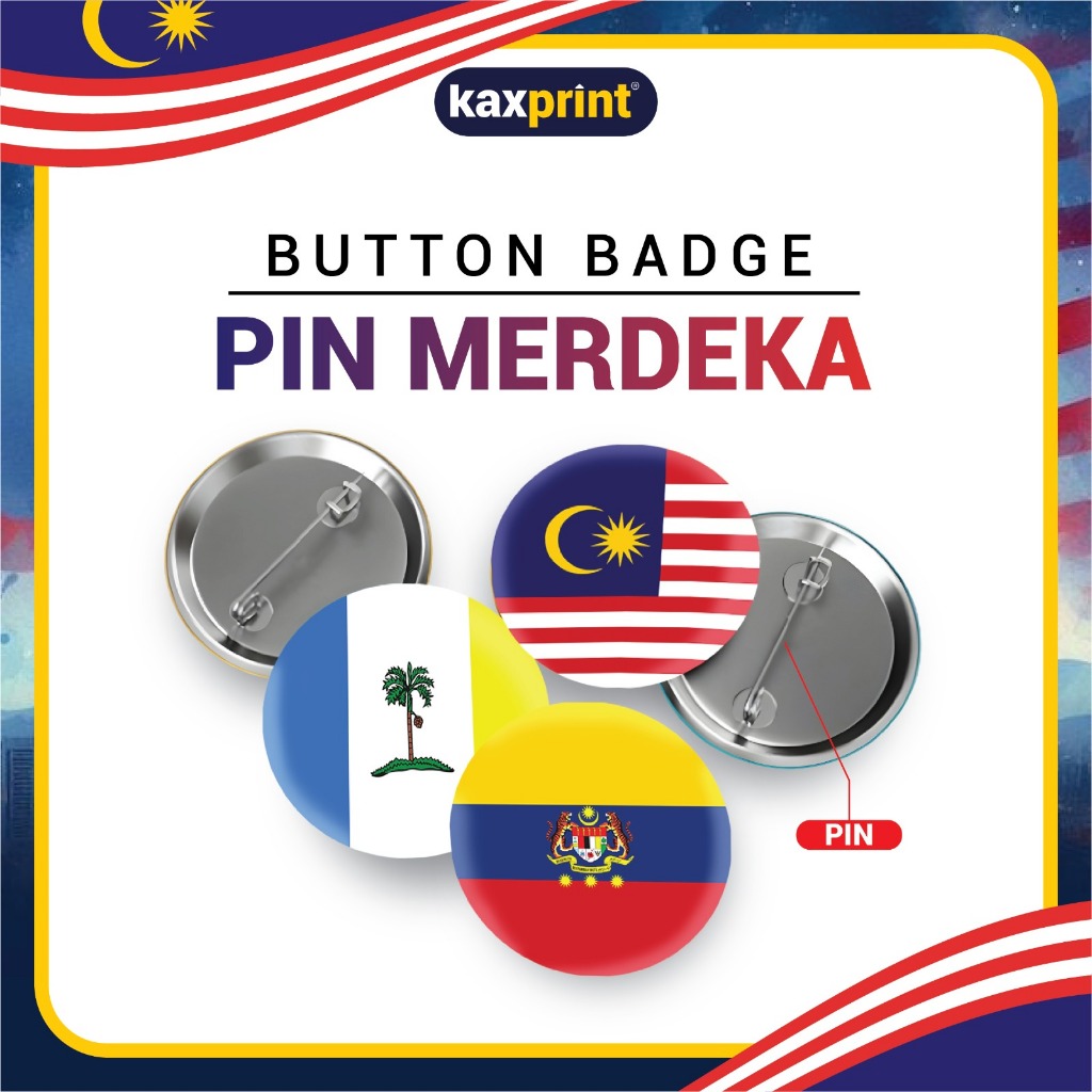 Button Badge Merdeka Bendera Negeri Hari | Shopee Philippines