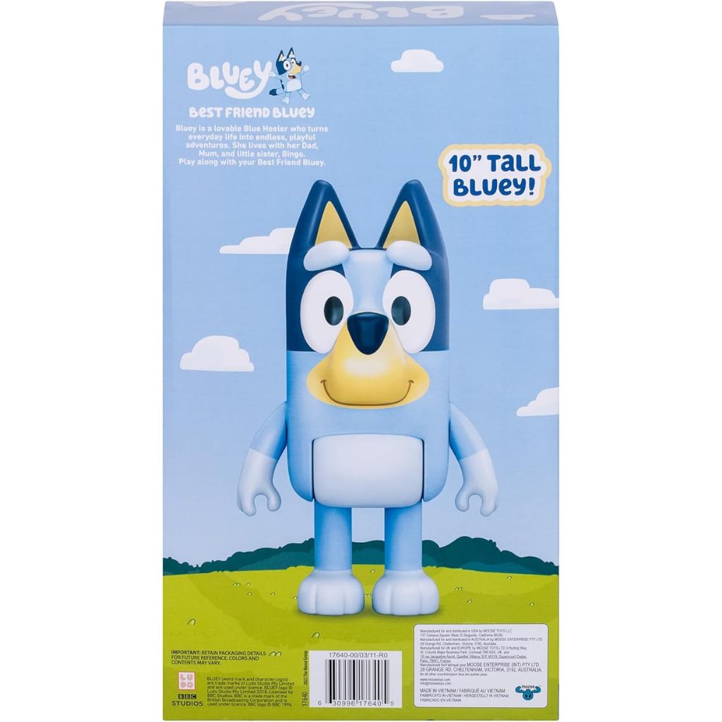 Best Friend Bluey Articulated 10 Inch Tall Figure of Bluey with Moving ...