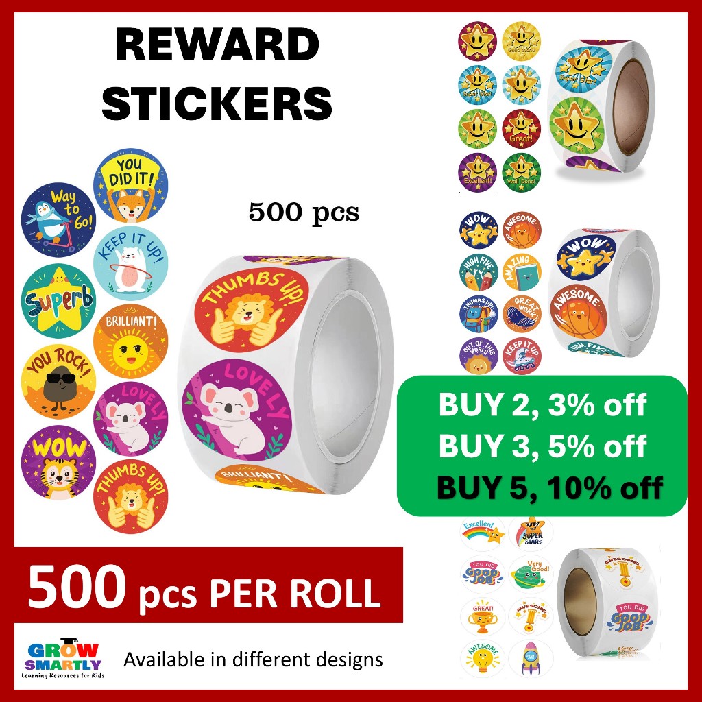 500 pcs reward sticker stiker setiker stickers sticker gila sticker ...