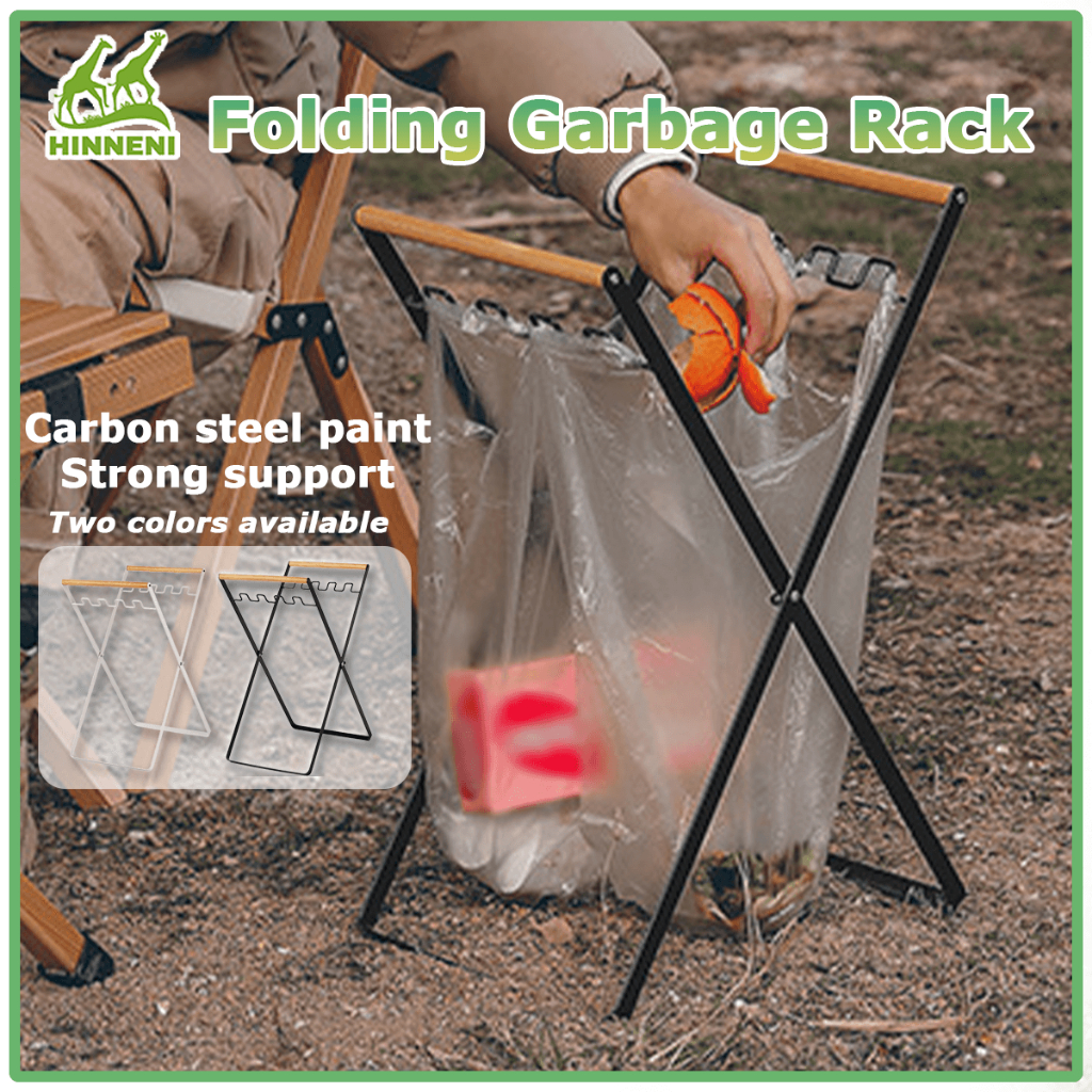 Foldable Garbage Frame Rack Bin Wooden Steel Rack Disposable Portable ...