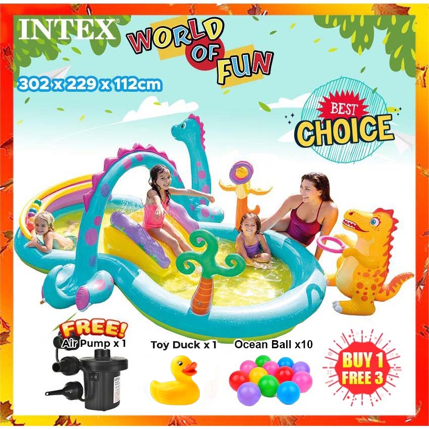 INTEX 57444 / 57135 Dinosaur Play Center Kids Playground Swimming Pool ...