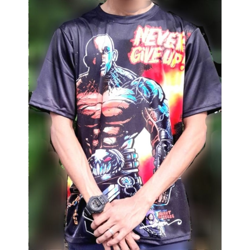 T-shirt Homme US NAVY SEALS – Never Give Up – Bleu Marine – Neuf