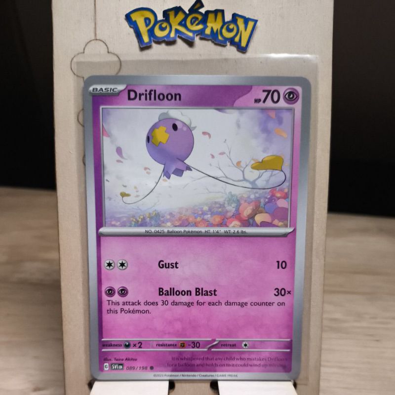Carta Pokémon Drifblim E Drifloon 090/198 – Trick Or Trade 2023, Rosa, Timbro Halloween, Ottime Condizioni - 3