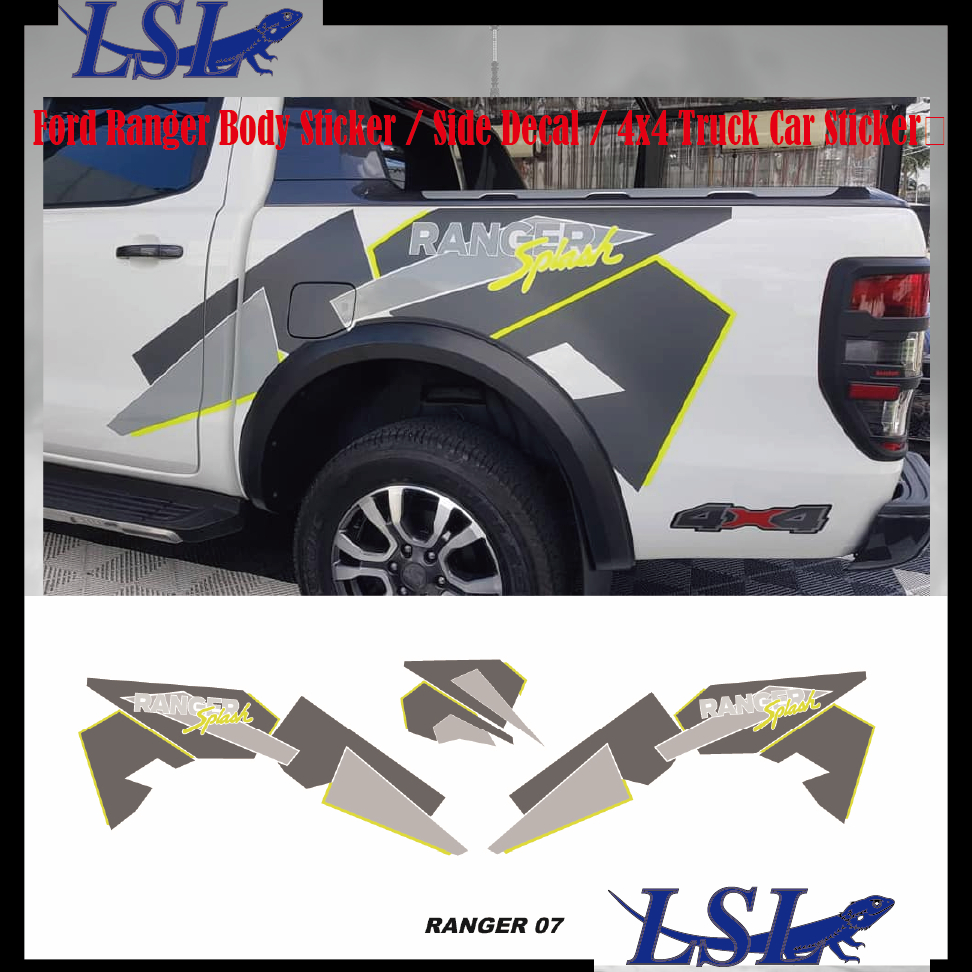 Ford Ranger Body Sticker / Side Decal / 4x4 Truck Car Sticker | Shopee ...