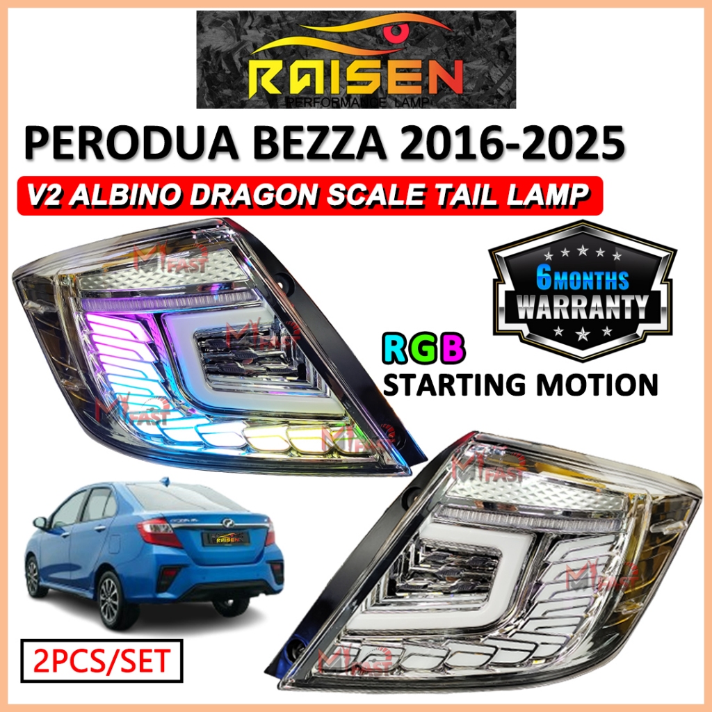 Perodua Bezza 2016 - 2025 V2 ( Albino / RGB ) Dragon Scale Design ...