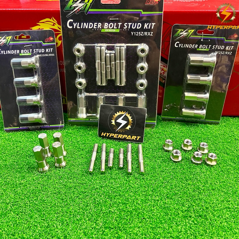 ESR CYLINDER BOLT STAINLESS STEEL STUD KIT RXZ Y125 WAVE125 SRL KRISS