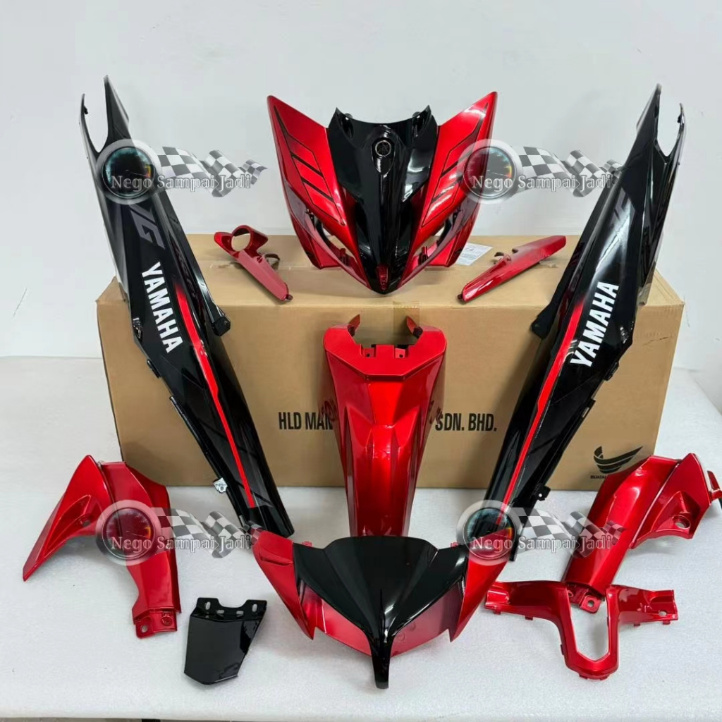 CUSTOM BODY COVER SET RC JUPITER (18) BLACK RED FOR SRL115 CARB ...