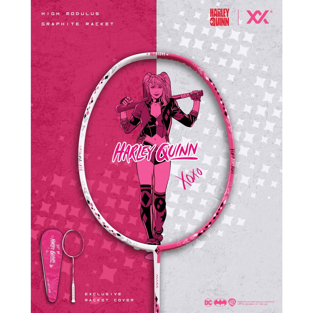 MAXX x HARLEY QUINN BADMINTON RACKET 6U WITH FULL COVER | Shopee ...