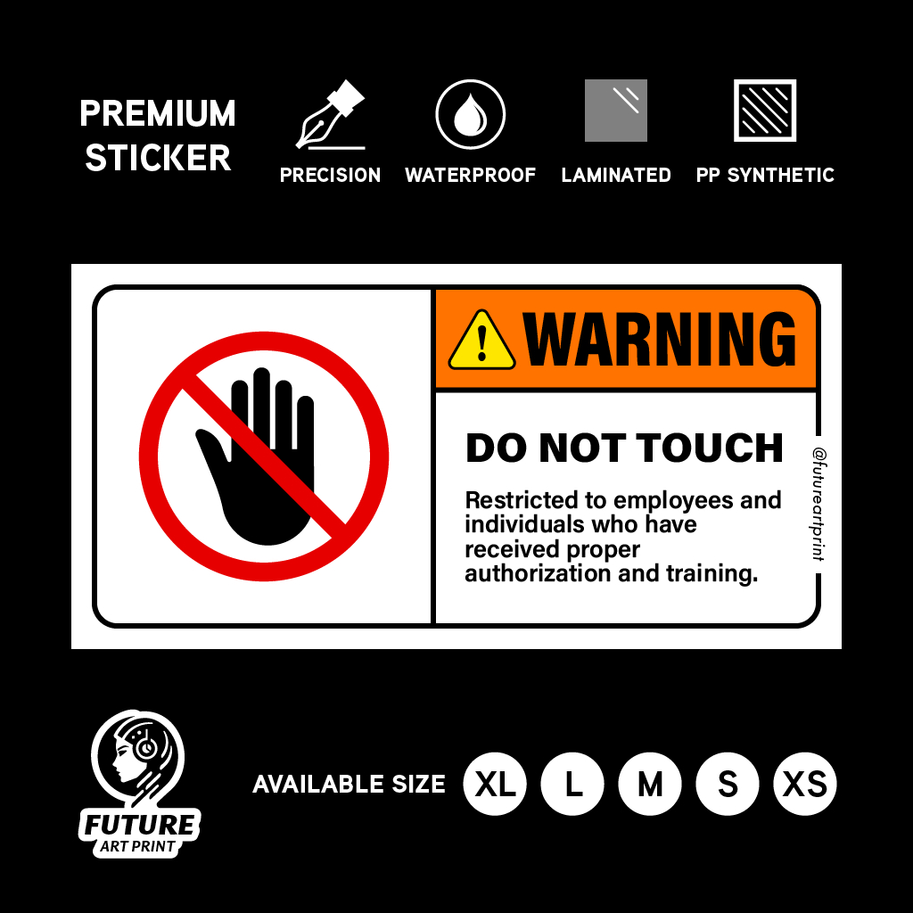 Do Not Touch. Safety Sticker. Warning Caution Danger Sign Label Hazard ...