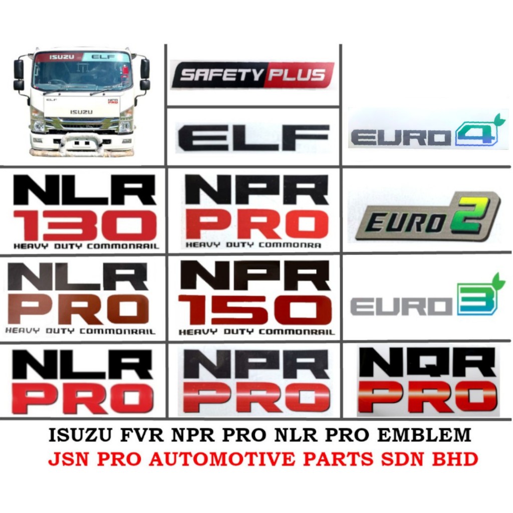 J12S04 ISUZU STICKER MARK FVR 240/SAFETY PLUS/NPR PRO/NLR PRO/NLR PRO ...