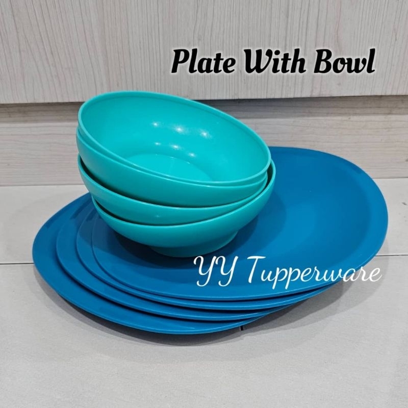 Tupperware Blossom Plate (4pcs) / Gourmet Legacy Bowls 600ml (4pcs ...