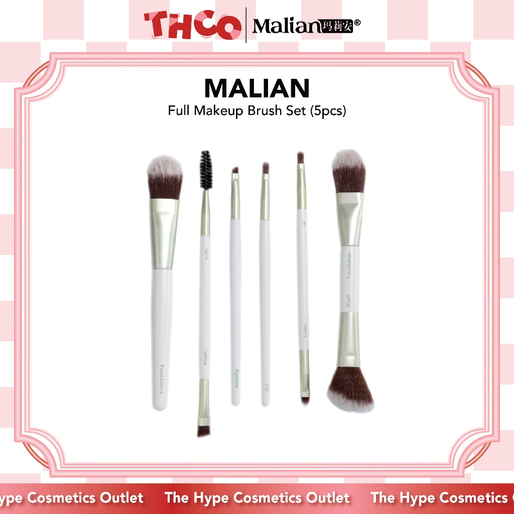 Malian Full Makeup Brush Set (5 Pcs) 玛莉安5支化妆刷套组 | Shopee Philippines