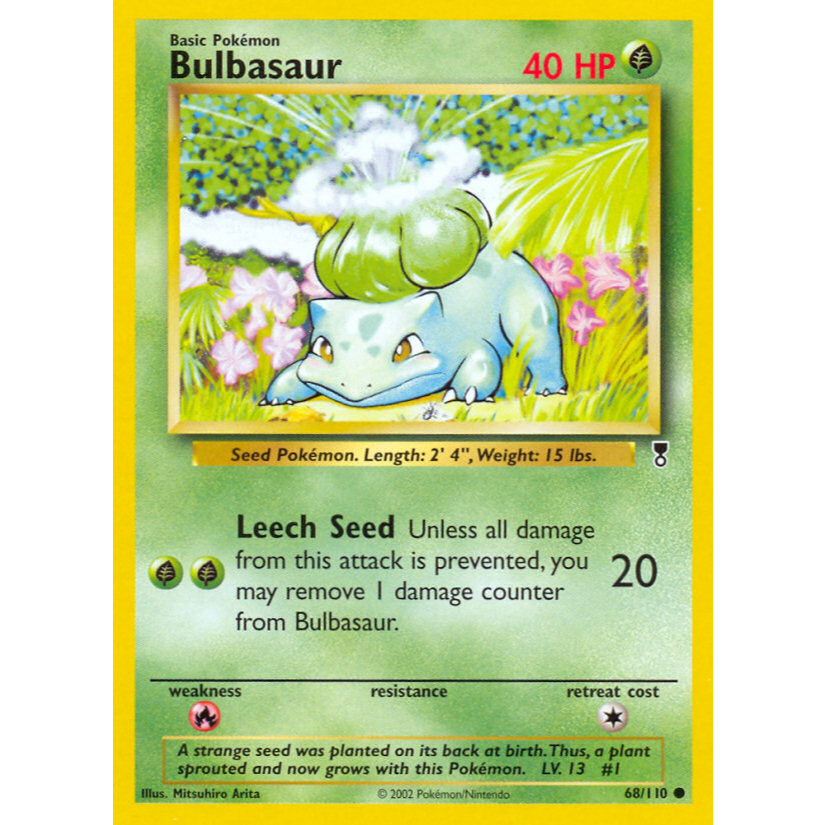 Pokemon Bulbasaur - Card Sticker Cover Not Official TCG Fits TnG, Debit ...