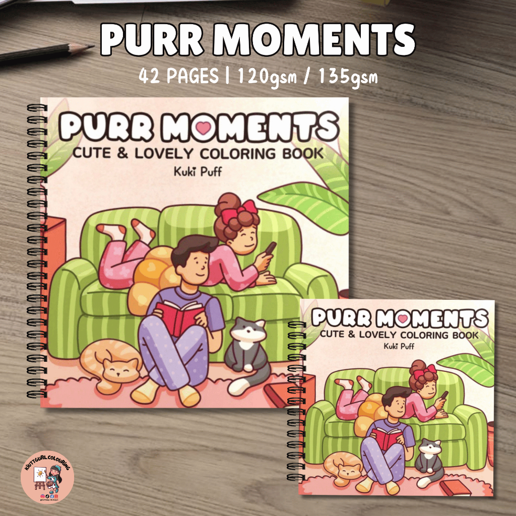 PURR MOMENTS By Kuki Puff Colouring books 42pages | Shopee Philippines