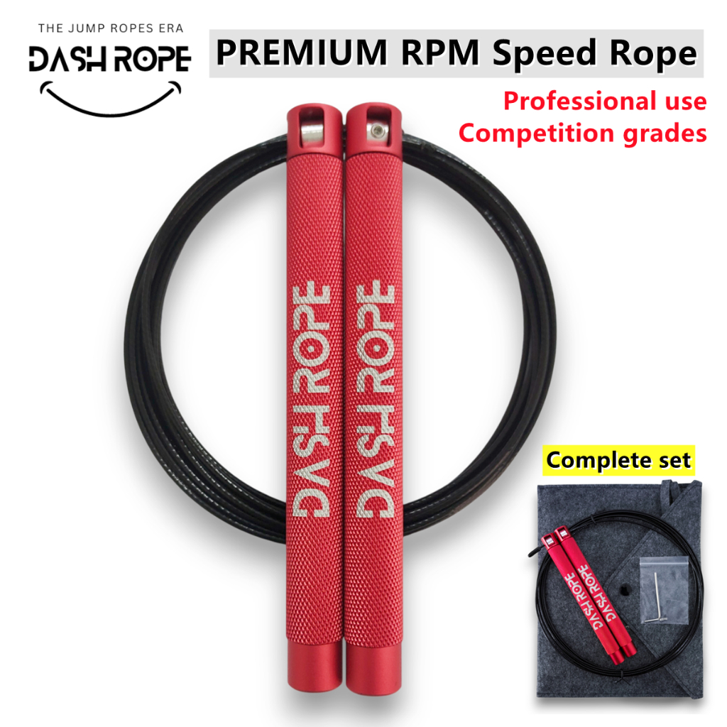 DASH ROPE Premium RPM 2mm Steel Wire Cable Speed Skipping Jump Ropes ...