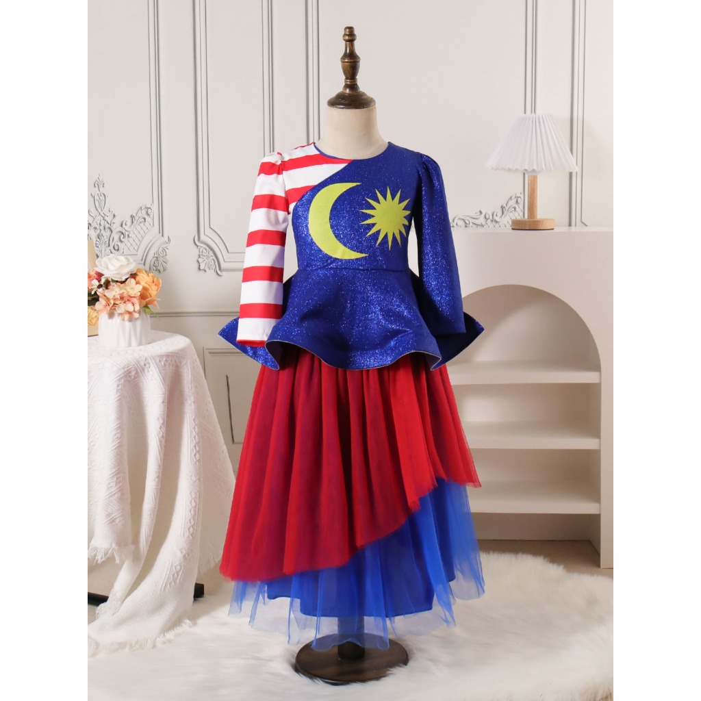 Baju Merdeka Exclusive Peplum Skirt 2025 1y Sampai 12y | Shopee Philippines
