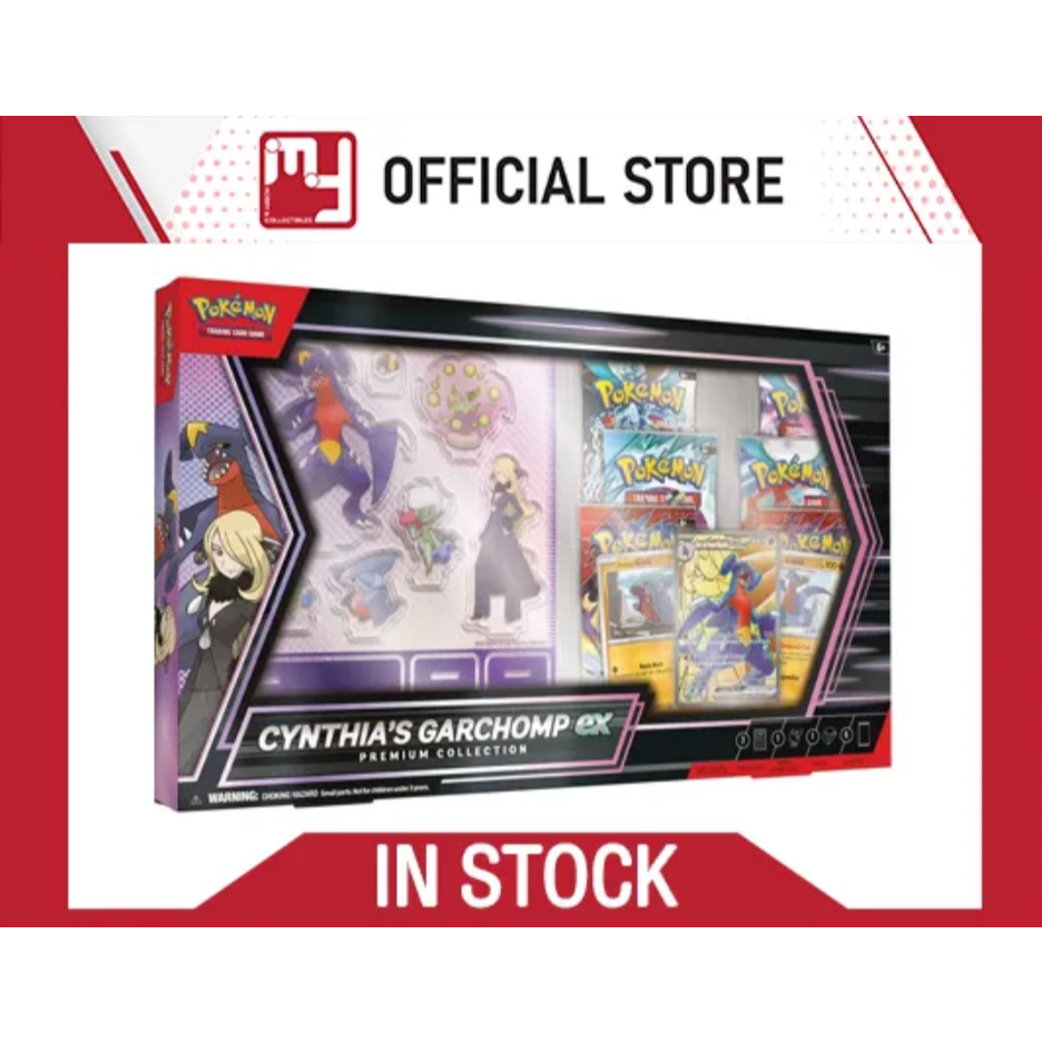 Pokémon TCG – Colección Premium De Cynthia Y Garchomp Ex Con 6 Sobres, Cartas Promocionales Y Pegatinas